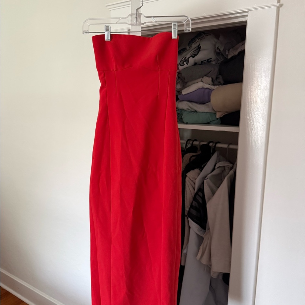 Zara Strapless Red Column Dress